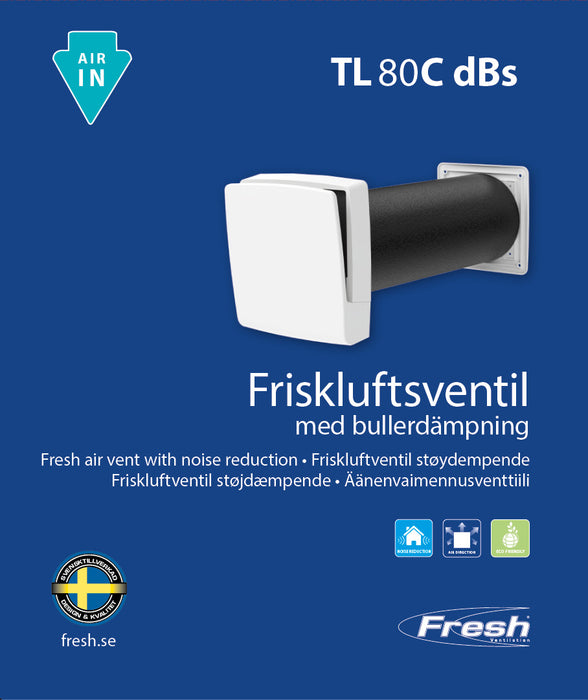 Väggventil Fresh TL80C dBs