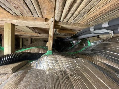Isoreflekt marktäckning, högeffektiv krypgrundsisolering, radon- och ångspärr för krypgrunder