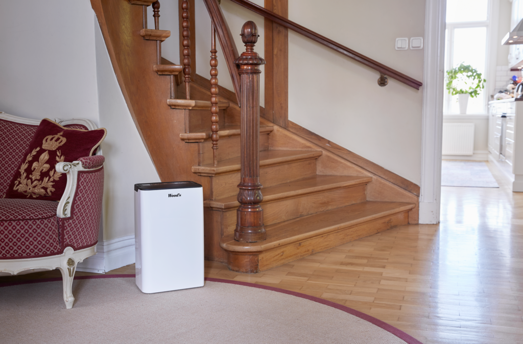 Luftavfuktare Woods MDK11 - Står i ett rum