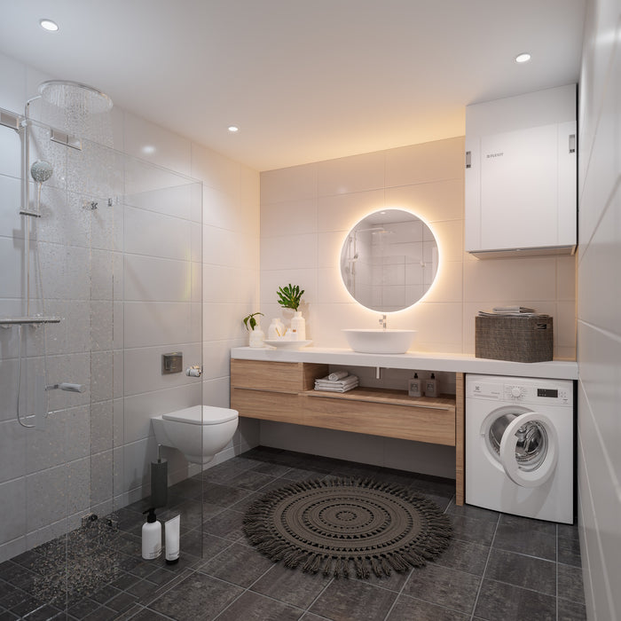 Flexit Nordic S3 Ventilationsaggregat i ett badrum